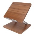 Miniatyrbillede 2 af 8: Bærbar computerstativ i træ Komfortabel Ergonomisk Regulerbar Design Aluminiumslegering Dybt træfarvet Kontorbeslag til bærbar computer