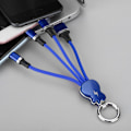 Miniatyrbild 4 av 8: Universell 3 i 1 USB-laddare datakabelkontaktledning för iPhone Android (blå)