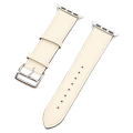 Miniatyrbilde 8 av 8: Smartwatch lærreim Universal Smart Watch-erstatningsrem for IWatch Series SE 8 7 6 5 4 3 2 1 38mm 40mm 41mm Beige