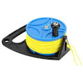 Miniatyrbillede 7 af 8: Dykkerhjul Spole Fingerhjul Anker Reb Spole Multi Formål med Gul Wire til Hule Eksil Dykning Blå