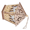 Miniatyrbild 8 av 8: Trähusformad LED-ljuspendelprydnad Ramadan-festivaler inomhusdekorationer (B)