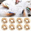 Miniatyrbilde 5 av 8: 25 stk fluebindende wolframlegeringsperler rundt nymfehode Ball fiskeutstyr gyldent (3,8 mm)