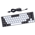 Miniatyrbilde 3 av 8: Membran Gaming Keyboard 68 Taster RGB Bakgrunnsbelyst Ergonomisk USB-grensesnitt Datatastatur for Win System Office Family Svart Hvit
