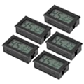 Miniatyrbillede 3 af 8: 5 stk. LCD termometer hygrometer mini indendørs hjem desktop temperatur fugtighedsmåler sort