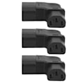 Pikkukuva 6 / 8: 3 kpl IEC320 C14 - IEC320 C13 power , oikea kulma IEC320 C14 - C13 90 astetta vasemmalle käännetty power 250 V 2500 W