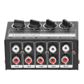 Miniatyrbillede 7 af 8: CX400 Mini Passiv Stereo Mixer Bærbar Stereo 4 Kanal Mixer til CD-afspiller Tape Drive Computer Telefon Tablet Computer Hvid