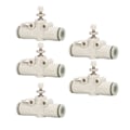 Miniatyrbillede 7 af 8: 5 stk. rørspjældventil trykbestandig PVC In Line lige luftstrømsreguleringsfitting til 6 mm OD-rør