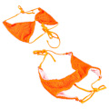 Miniatyrbild 4 av 8: Crosscross Bikini Set Tie Side Ren färg Dam 2 delar Baddräkt Baddräkt för sommar Beach Simning Orange M