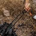 Miniatyrbillede 7 af 8: Logtænger i Bøgtræ med Jernklemme, Høj Temperaturbestandighed, Ildtænger til Udendørs Logtænger