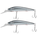 Miniatyrbilde 8 av 8: 2 stk kunstig plastsimulering dypdykking Minnow lokke agn fisketilbehør4#