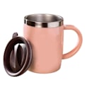 Miniatyrbild 1 av 8: 304 Rostfritt Stål Kaffe Mugg med Lock Söt Droppresistent Drickmugg för Kontor Hem Rosa 420ml