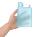 Miniatyrbilde 2 av 8: Flat vannflaske plast lekkasjesikker gjennomsiktig firkantet bærbar papir vannflaske 380ml blå