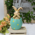 Miniatyrbilde 6 av 8: Påskedekorasjon Kanin Sitter på Eggeskall Ornamenter Gave til Barn og Venner Resin Bunny Decor