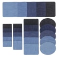 Miniatyrbillede 3 af 8: 25 stk Denim Broderede Patches Oval Rektangulær Iron On Denim Reparation Patches til Jakker Skjorter Hatte Bukser