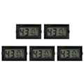 Miniatyrbillede 8 af 8: 5 stk. LCD termometer hygrometer mini indendørs hjem desktop temperatur fugtighedsmåler sort
