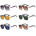 Miniatyrbilde 1 av 8: Kvadratiske Aviator Solbriller UV-beskyttelse Retro Designer Pilot 70-tallet 80-tallet Menn Kvinner C4