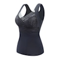 Miniatyrbillede 1 af 8: Camisole Kvinder Polstret Tanktop med Indbygget BH Tynd Is Silke Åndbar til Sommer Sort XL (til 50‑62,5 kg)
