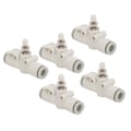 Miniatyrbillede 2 af 8: 5 stk. rørspjældventil trykbestandig PVC In Line lige luftstrømsreguleringsfitting til 6 mm OD-rør
