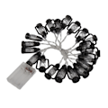 Miniatyrbillede 6 af 8: LED Sort Lanterne Lysstreng Retro Vandafvisende Energibesparende Plastik Mini Petroleum Lampe til Camping Varmt Hvid 3m 20 Lys med Blink