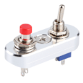 Miniatyrbild 3 av 8: Momentan Tryckknapp Självåterställningsbrytare 3-Pin 2 Lägen Växelströmbrytare 220V 3A