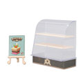 Miniatyrbild 2 av 8: 1:12 Dockskåp Tårtvitrin DIY Miniatyr Bageri Dessert Display Vitrin Modell Dockskåp Tillbehör Orange