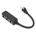 Miniatyrbilde 8 av 8: RJ45 Ethernet Adapter Kabel Forlenger 1 til 3 Port Utmerket Tilkobling Overføring Godt Signal Ethernet Socket Adapter