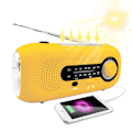 Miniatyrbilde 3 av 5: Europeisk standard svart SOS katastrofförebyggande nödsolenergi handvev väderradio 5LED-ficklampa 4-växlad zoom Typ-C