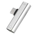 Pikkukuva 5 / 8: 2 in 1 Type C - 3,5 mm Jack kuulokkeet USB latausmuunnin Multi hopea
