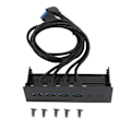 Miniatyrbild 1 av 8: USB 3.0 Frontpanel Hub 5.25in 4 portar 5Gbps Stabil Plug and Play Optisk enhet Frontpanel för stationär moderkort