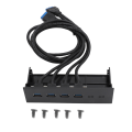 Miniatyrbilde 1 av 8: USB 3.0 frontpanelhub 5.25in 4 porter 5Gbps Stabil Plug and Play optisk stasjon Frontpanel for stasjonært hovedkort