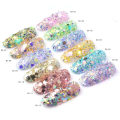 Pikkukuva 2 / 5: Glitter-kynsikoristeet - viisikärkinen tähti ja epäsäännölliset paljetit nail art DJ11