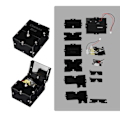 Miniatyrbild 3 av 8: Mini rolig leksak Unika presenter Värdelös låda DIY delar Kit Automatisk låda Leave Me Alone Svart