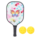 Miniatyrbild 4 av 8: 2st Pickleball Paddlar Set Utomhussport Bärbara kolfiberracketar med 2 bollar