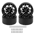 Miniatyrbilde 1 av 8: 4 stk. For SCX10 Hjulnav Sølv Svart Aluminium Legering Stabil Enkel å Installere RC Hjulnav for Traxxas Utskifting