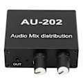 Miniatyrbillede 1 af 8: Stereo Mixer Audio Distributor 2 Input 2 Output 3,5 mm Jack Plug and Play Aluminiumlegering Audio Mix Forstärkare