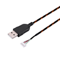 Miniatyrbillede 5 af 7: 2,2 meter USB-kabel ledningsudskiftning til Steelseries kana mus sort+orange