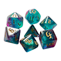 Miniatyrbild 1 av 8: 7-delad spelkubbssats med dubbla färger och gyllene nummertyp polyhedral tärningar för brädspel