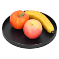 Miniatyrbilde 3 av 8: Rund tremat serveringsbrett for mat og frukt, serveringsplate for hjem, kjøkken, hotell, bruk, svart, 24 cm