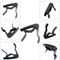 Miniatyrbillede 3 af 8: Hurtigt skiftende legeret trigger clamp key capo til 6-strenget folkeguitar (sort)