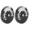 Miniatyrbillede 2 af 8: 2 stk. magnetisk termometer pejs ovn temperaturmåler køkken temperaturmåler