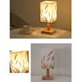 Miniatyrbillede 3 af 3: Senglampe til øjenbeskyttelse USB-drevet stofskærm moderne minimalistisk natbordslampe til soveværelse studie fast lysstyrke hvedeaks