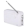 Miniatyrbilde 5 av 5: Hvit AM/FM-radio manuell power-lommelykt solcelle-radio LED-lommelykt håndsveiv nødlading
