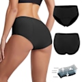 Miniatyrbild 2 av 7: Badkläder Dam High Waist Board Shorts för Simning XXXXL Svart