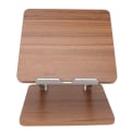 Miniatyrbillede 3 af 8: Bærbar computerstativ i træ Komfortabel Ergonomisk Regulerbar Design Aluminiumslegering Dybt træfarvet Kontorbeslag til bærbar computer