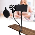 Miniatyrbild 7 av 8: Mikrofonfäste Stativ Svart Professionell 360-graders justerbar för sjungande chattinspelning