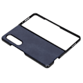 Miniatyrbillede 7 af 8: Læder Smartphone Cover Stødsikkert Telefonbeskyttelsesetui til Samsung Galaxy Z Fold 3 Blå