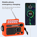 Miniatyrbild 5 av 5: Solar Emergency Radio Handvev Multifunktions Radio Ficklampa med Bluetooth, Orange