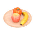 Miniatyrbilde 2 av 8: Rund serveringsbrett i gummitre for middagstallerken, teservering, frukt, snacks og matlagring, 27 cm