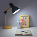 Miniatyrbillede 4 af 5: LED-bordlampe Trinløs Justerbar Øjenplejebord Sengelampe Bærbar LED-læselampe til studier Kontor Justerbar vinkel Mattsort