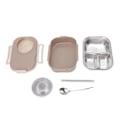Miniatyrbilde 1 av 8: 1450 ml Bento-lunsjboks i rustfritt stål med rom, termisk Bento-boks med dobbelt lag, Bento-beholdere for studenter, brun